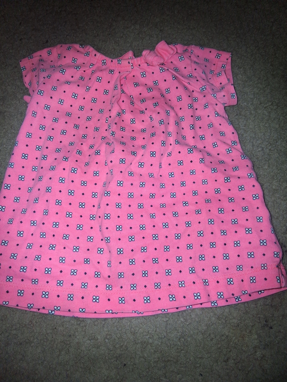 Carter's Pink Short-Sleeve Floral Baby Top